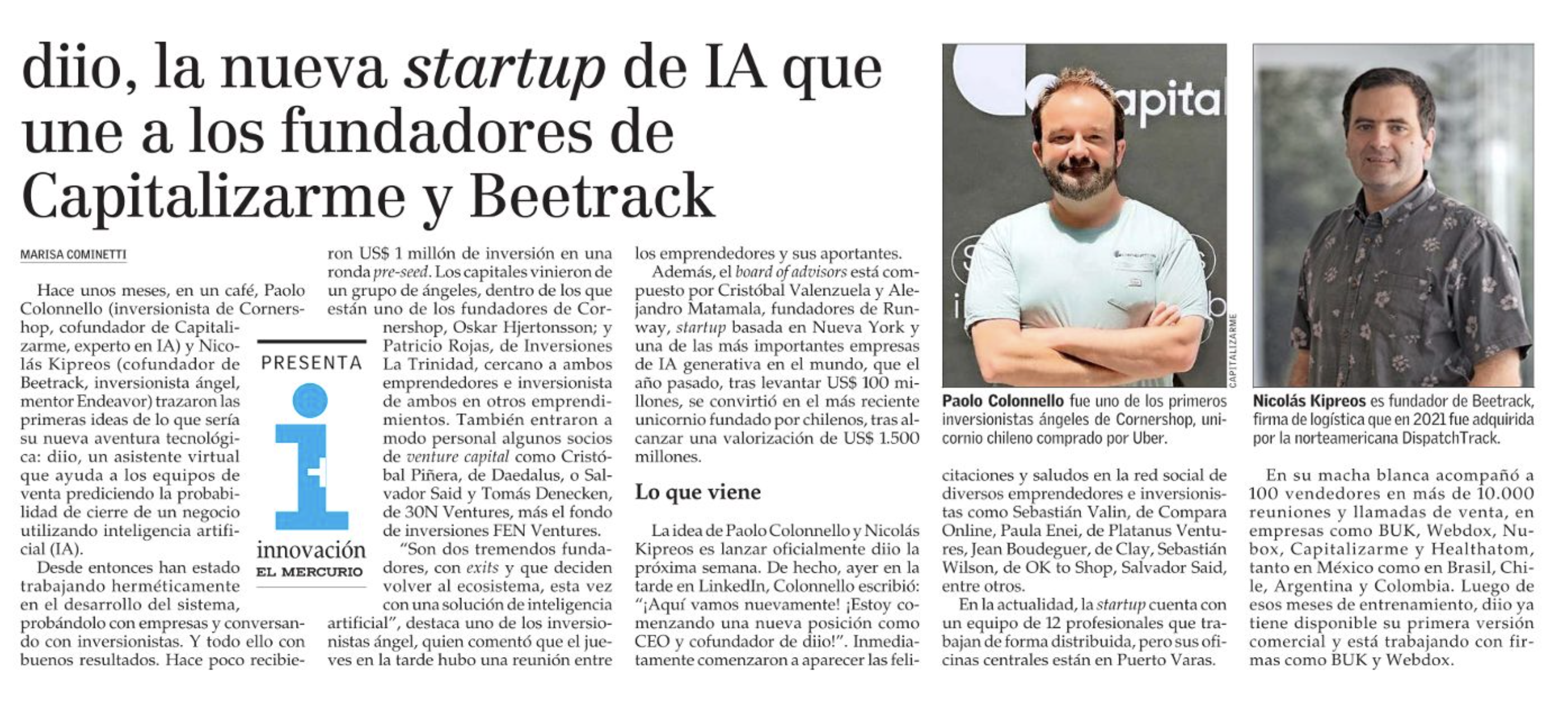 diio, la nueva startup de ia que une a dos miembros de startup patagonia